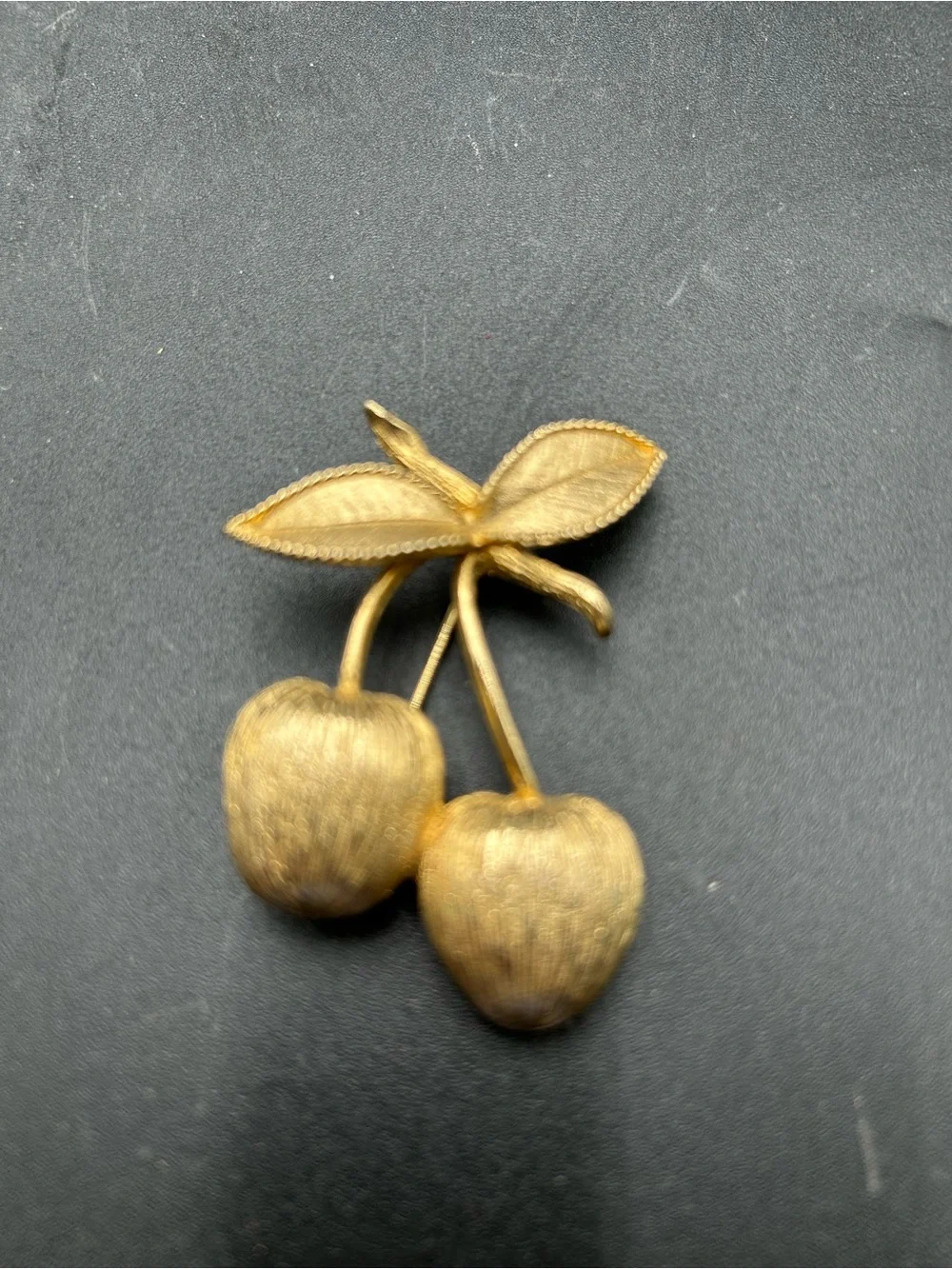 Gold-Tone Cherry Leaf Brooch - Women's Jewelry by Sarah Coventry